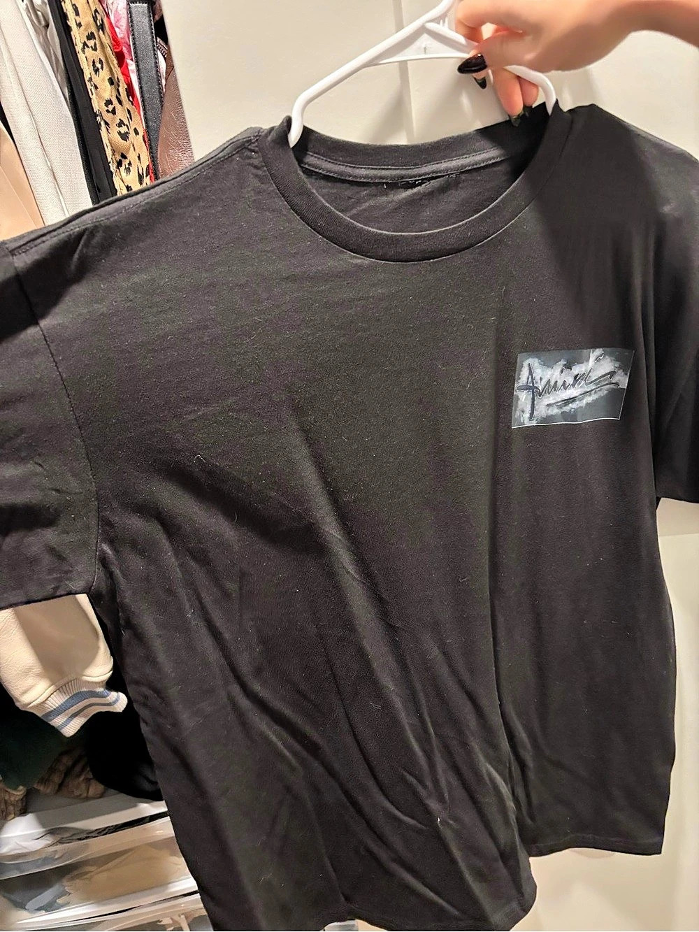 AMIRI Airbrush Logo T-Shirt Short Sleeve Tee in Black
